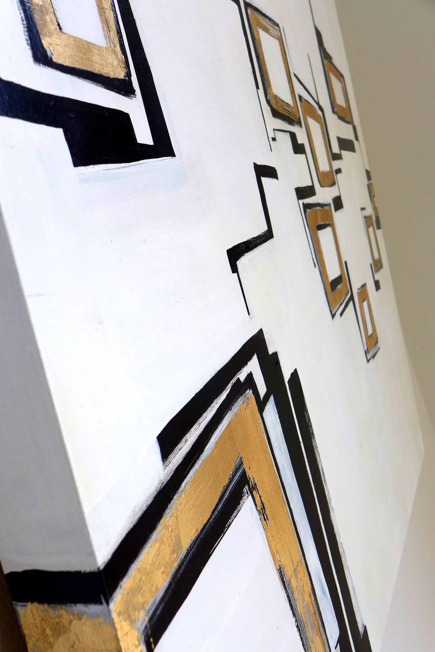 Black & Gold on White - Pushing Blocks