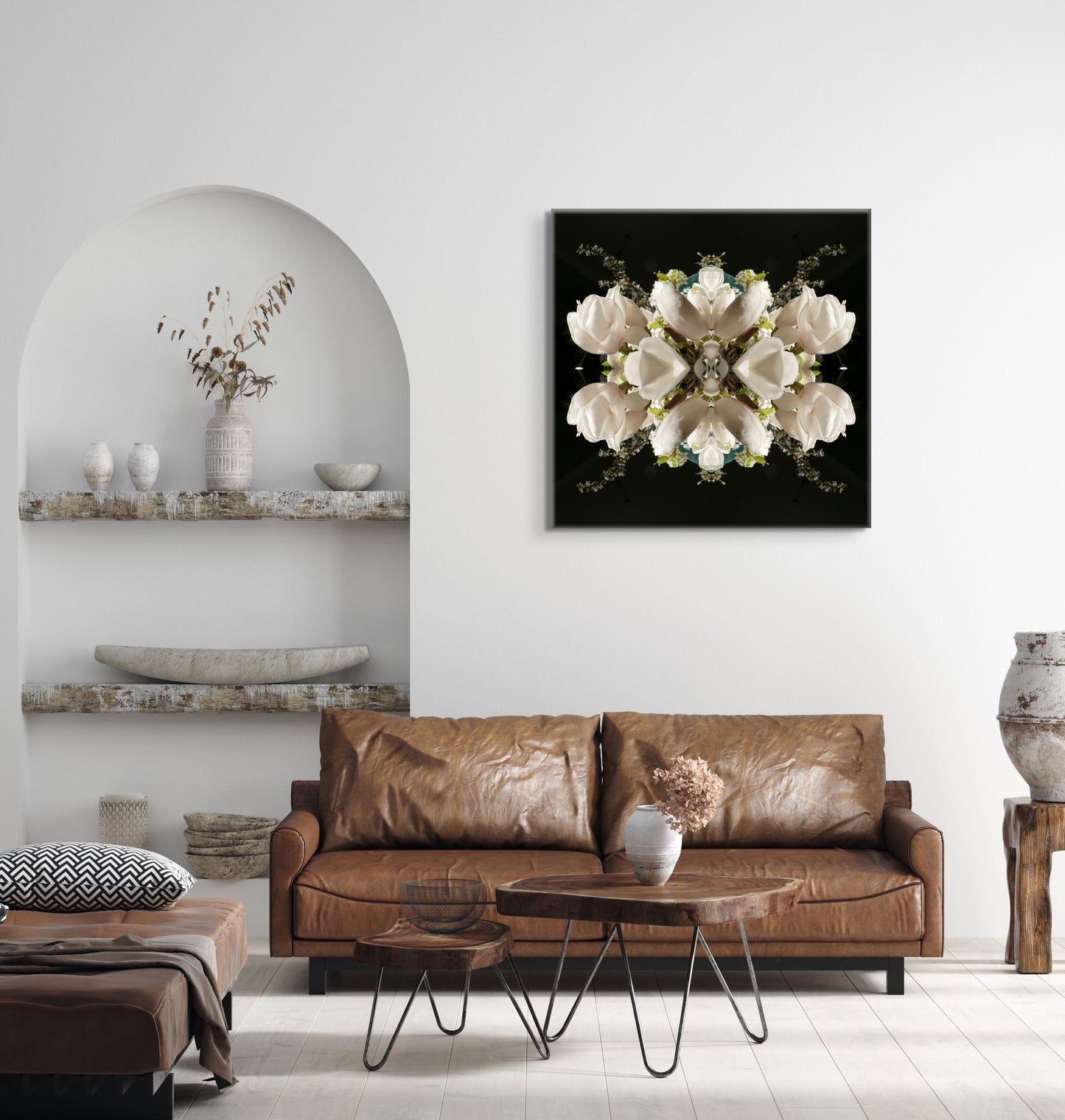 White Magnolia Crown 3 - On Canvas