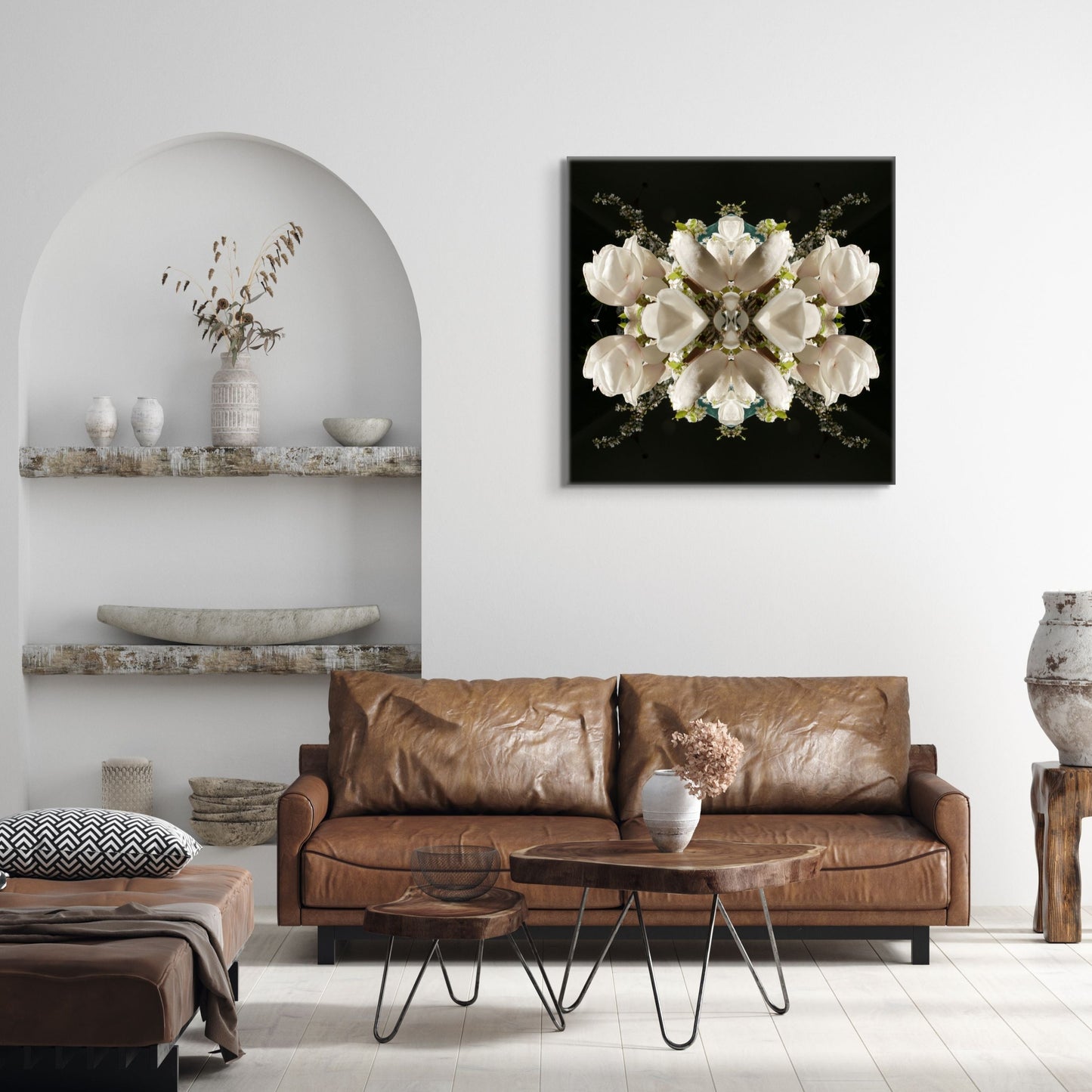 White Magnolia Crown 3 - On Canvas