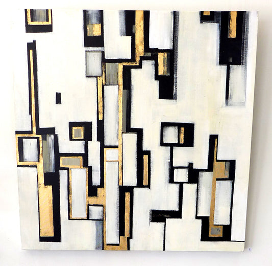 Black & Gold on White - Gold & Black Lines